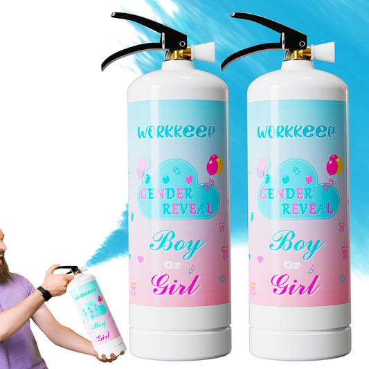 Giant Gender Reveal Fire Extinguisher Color Blasters: 2 Pcs Blue Blaster Only for Baby Boy with Blue Smoke suitable Gender Reveal Party Decorations - Blasts 20+ Feet (Blue)