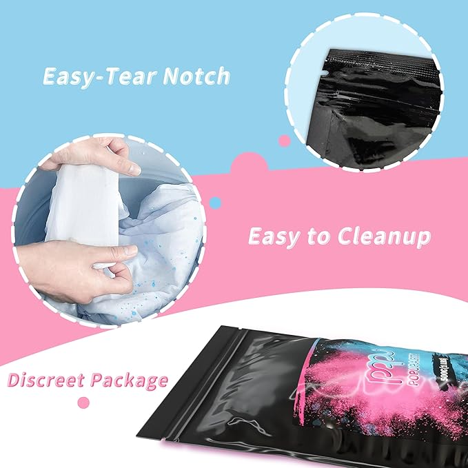 Black-out Gender Reveal Powder- 1 lb Pink & 1 lb Blue Powder – Perfect for Baby Gender Reveal, Car Burnout, Color Toss, Photoshoots, Helicopters