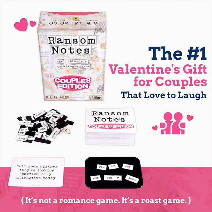 Ransom Notes Couples Edition - The Ridiculous Word Magnet Party Game, 3+ Players