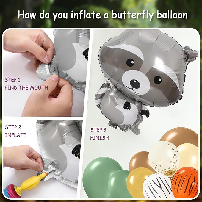 Tropical Jungle Animal Theme Birthday Party Balloon Decorations Kit，Ideal for Safari Adventure Birthday Parties, Kids Theme Decorations, Zoo Theme Parties, and Outdoor Adventure Party Decor