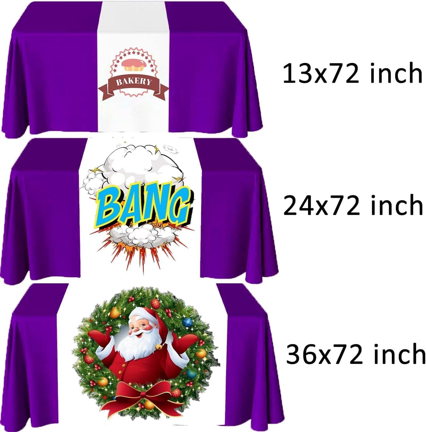 Custom Table Runner, Customize Tablecloths with Business Logos or Your Text and, Personalize DIY The Tablecloth with Your Image, Suitable for Birthday, Party, Wedding, Holiday Decorati
