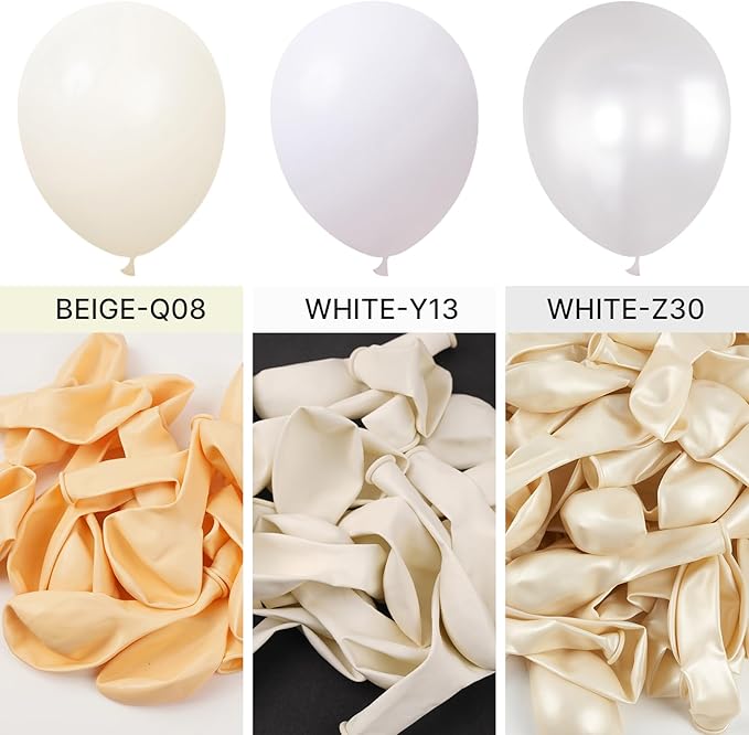 PartyWoo White Balloons 140 pcs Different Sizes of 18 12 10 5 Inch White Balloons Arch Kit Garland for Wedding Baby Shower Birthday Bridal Shower Graduation Engagement Party Decorations White-Y13