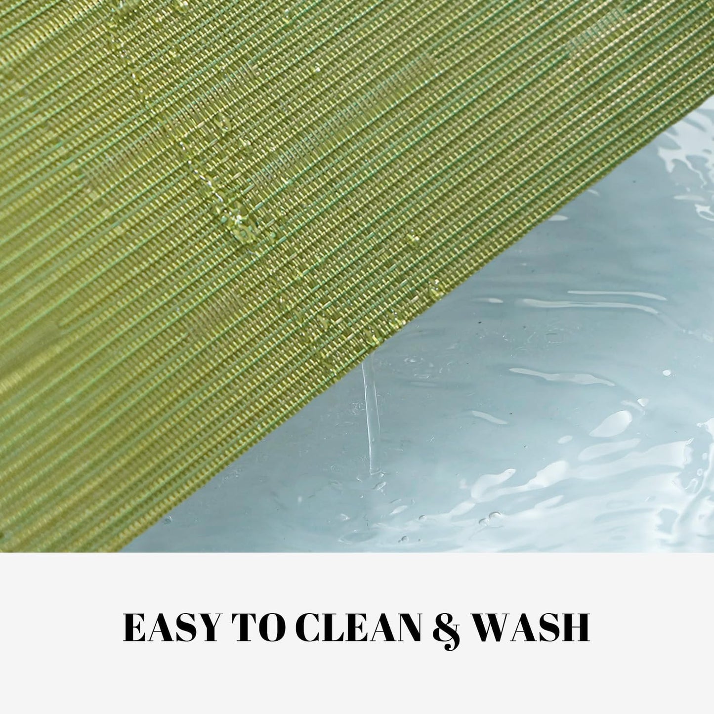 Placemats Set of 4 Vinyl/Plastic Woven Place Mats for Kitchen Table Indoor/Outdoor Washable Placemat Wipeable Dining Table Mats (Oliver Green,4)