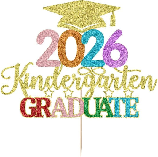 Kindergarten Grad Cake Topper,2026 Graduation Cake Topper,Peace Out Kindergarten Next Stop 1st Grade cake Decorations,2026Kindergarten Graduation Party Decorations Supplies