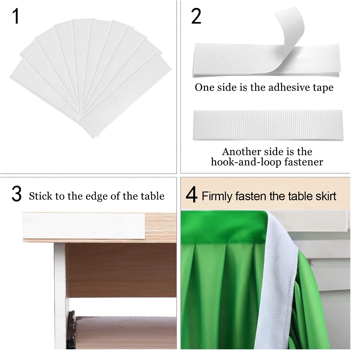 Green Table Skirt for Rectangle Tables 6ft Polyester Table Skirt Desk SKirts Ruffle Table Skirt for Party Birthday Banquet Green Theme Party Wedding Bridal Shower Table Skirt Decorations
