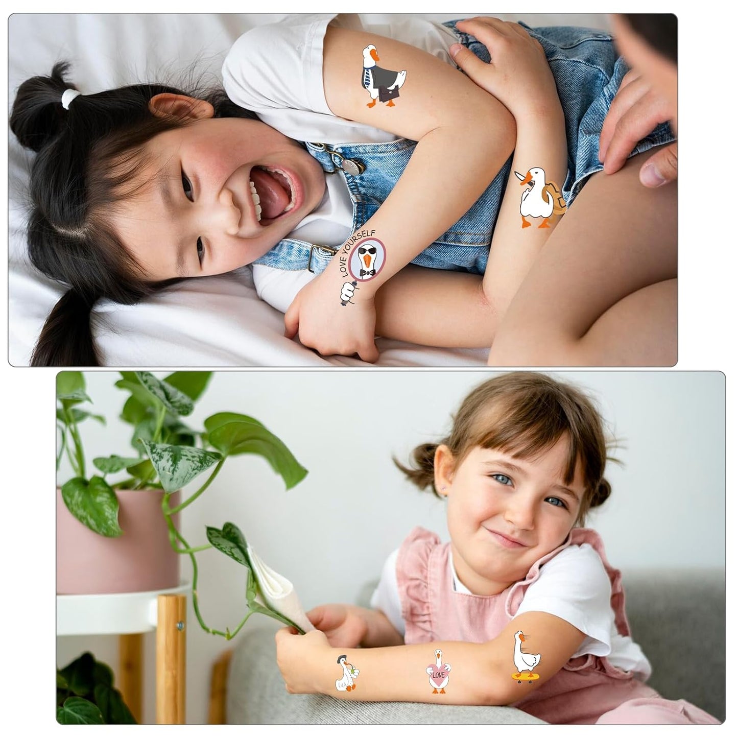 Funny Goose Temporary Tattoos - 200+ Silly One Goose Birthday Decor Supplies Favors Funny Foolish Goose Tattoo Stickers Gifts for Kids Duck Geese Animals Birthday Party Decorations Prizes