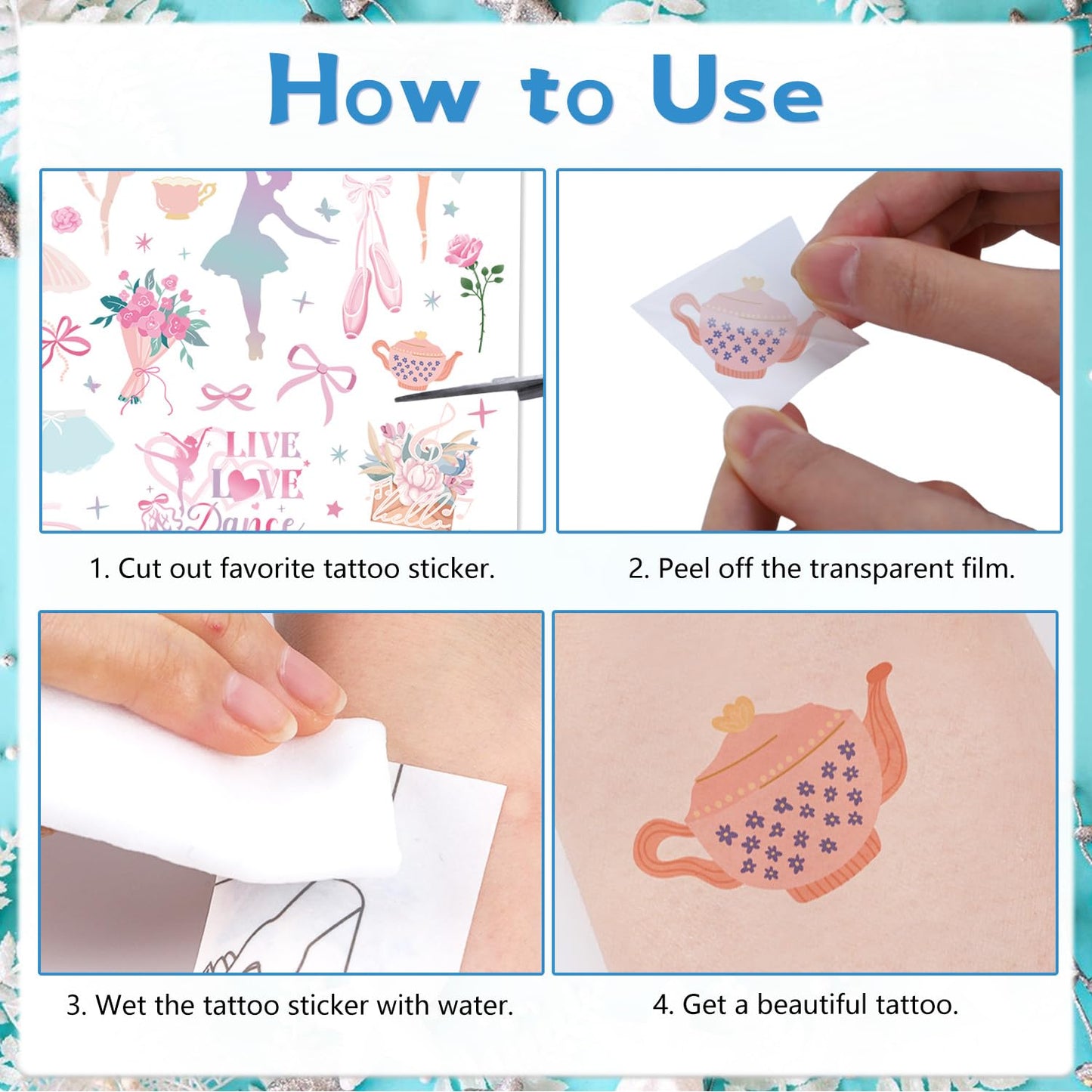 Dolphin Temporary Tattoos Stickers - 200+ Dolphin Temporary Tattoo Kids Ocean Animals Themed Party Decorations Sea Themed Party Fevors Cute Temporary Tattoos Party Supplies Rewards Prizes