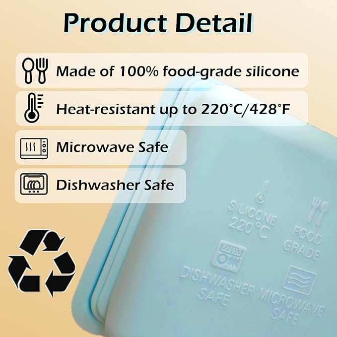 2 Packs Silicone Snack Containers with Lids, Reusable Food Storage Containers (Yellow+Pink)