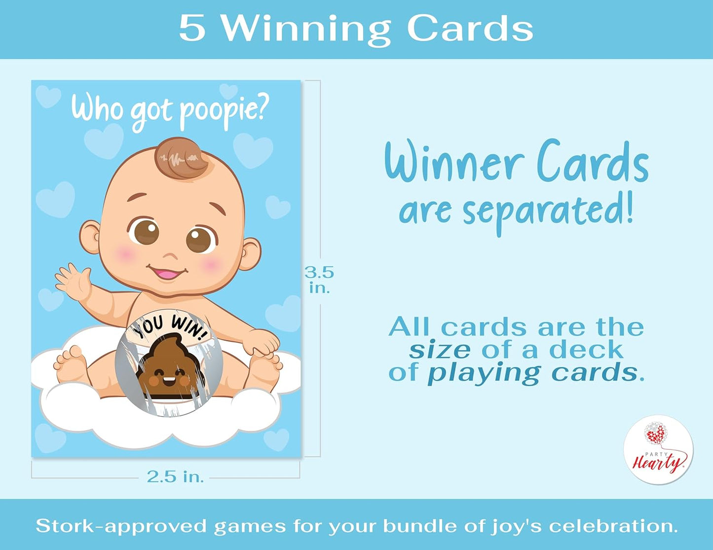 Party Hearty Delightful Baby Shower Fun - 50 Hilarious Poopie Scratch-Offs - Ideal for All Genders
