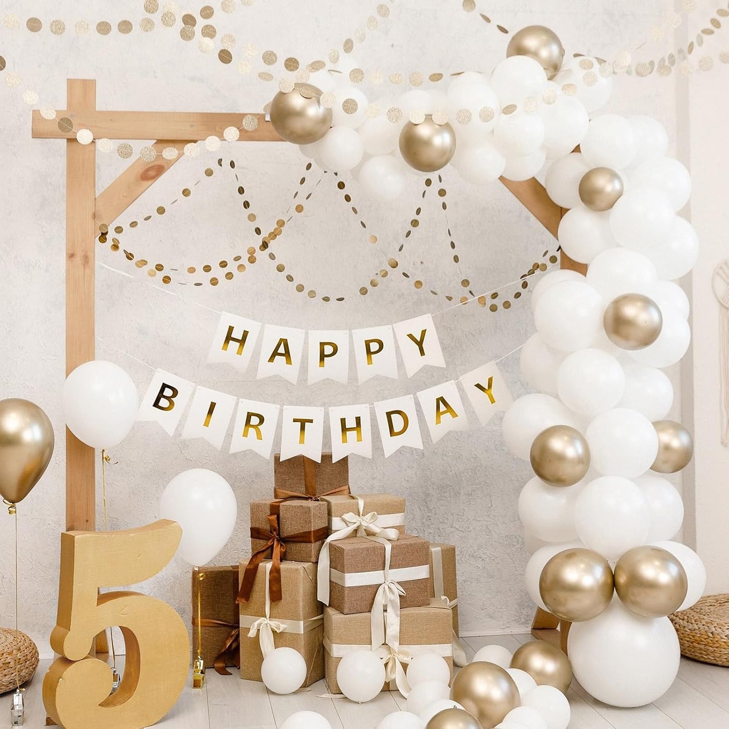 White Latex Balloons, 100pcs 12inches Round Helium Balloons or White Themed Wedding Graduation Birthday Party Backdrop 4th of July Decorations Independence Day