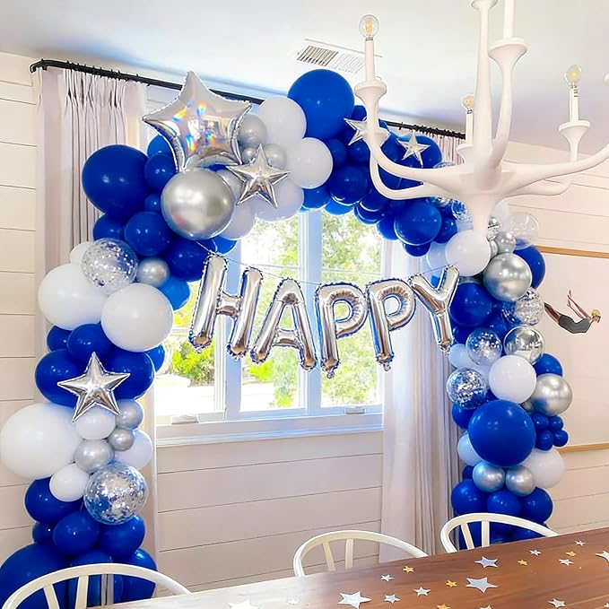 99Pcs Royal Blue Balloon Garland Arch Kit - 18/12/10/5 Inch Navy Blue Party Latex Balloons for Birthdays, Weddings, 2026 Graduations & Baby Showers