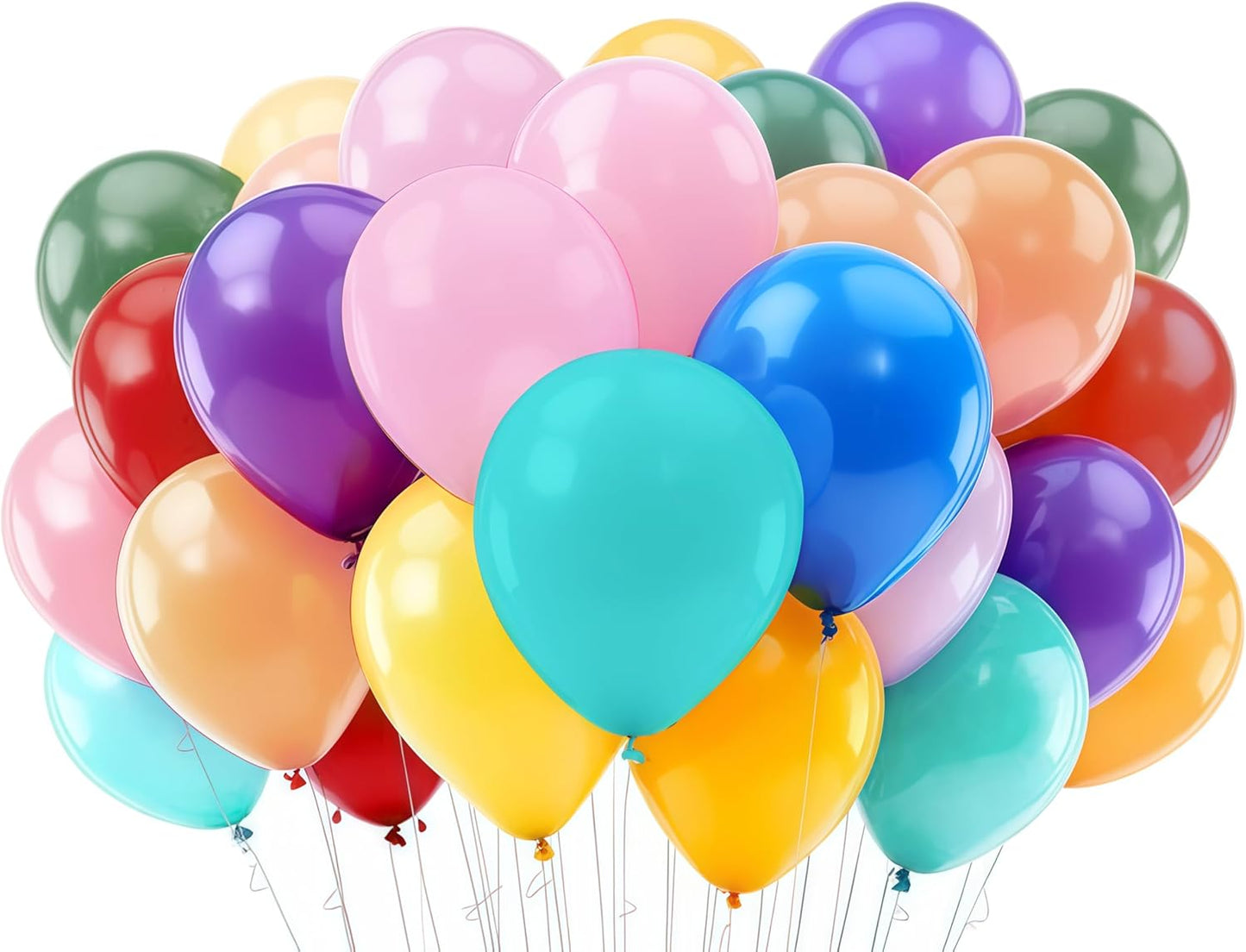 50 Pack 12 Inch Mixed Color Latex Balloons for Party Decorations, Thick Eco‑Friendly Balloons for Birthday, Wedding, Baby Shower, Graduation, Holiday, Arch & Garland, Air or Helium