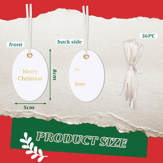 36pcs Letter Christmas Gifts Tags for Presents (Round)