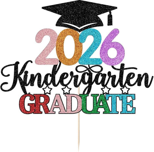 Kindergarten Grad Cake Topper,2026 Graduation Cake Topper,Peace Out Kindergarten Next Stop 1st Grade cake Decorations,2026 Kindergarten Graduation Party Decorations Supplies