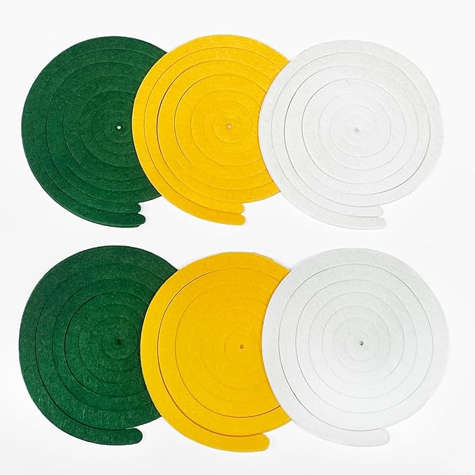 36 Pcs Green Yellow White Hanging Swirl Decorations Felt Swirl Streamer Spiral Ceiling Garland Banner for Graduation Birthday Wedding Retirement Baby Shower Spring Summer Garden Party Decor Supplies