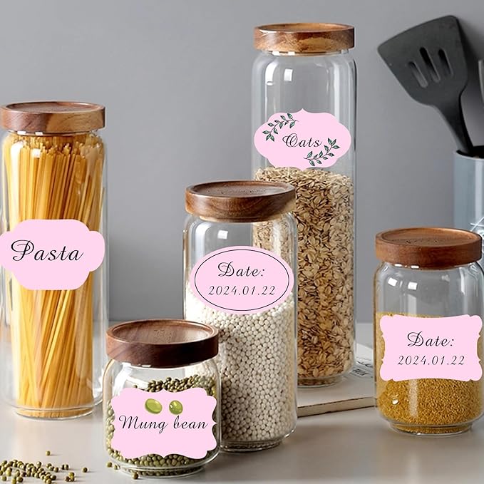 Starboling 2" x 3" Name Tags for Gifts,Pink Gift Tags Sticker Self-Adhesive Present Labels,Bottle Labels for Essential Oil Bottle, Jars, Food Storage or Gift Decoration,200pcs/roll