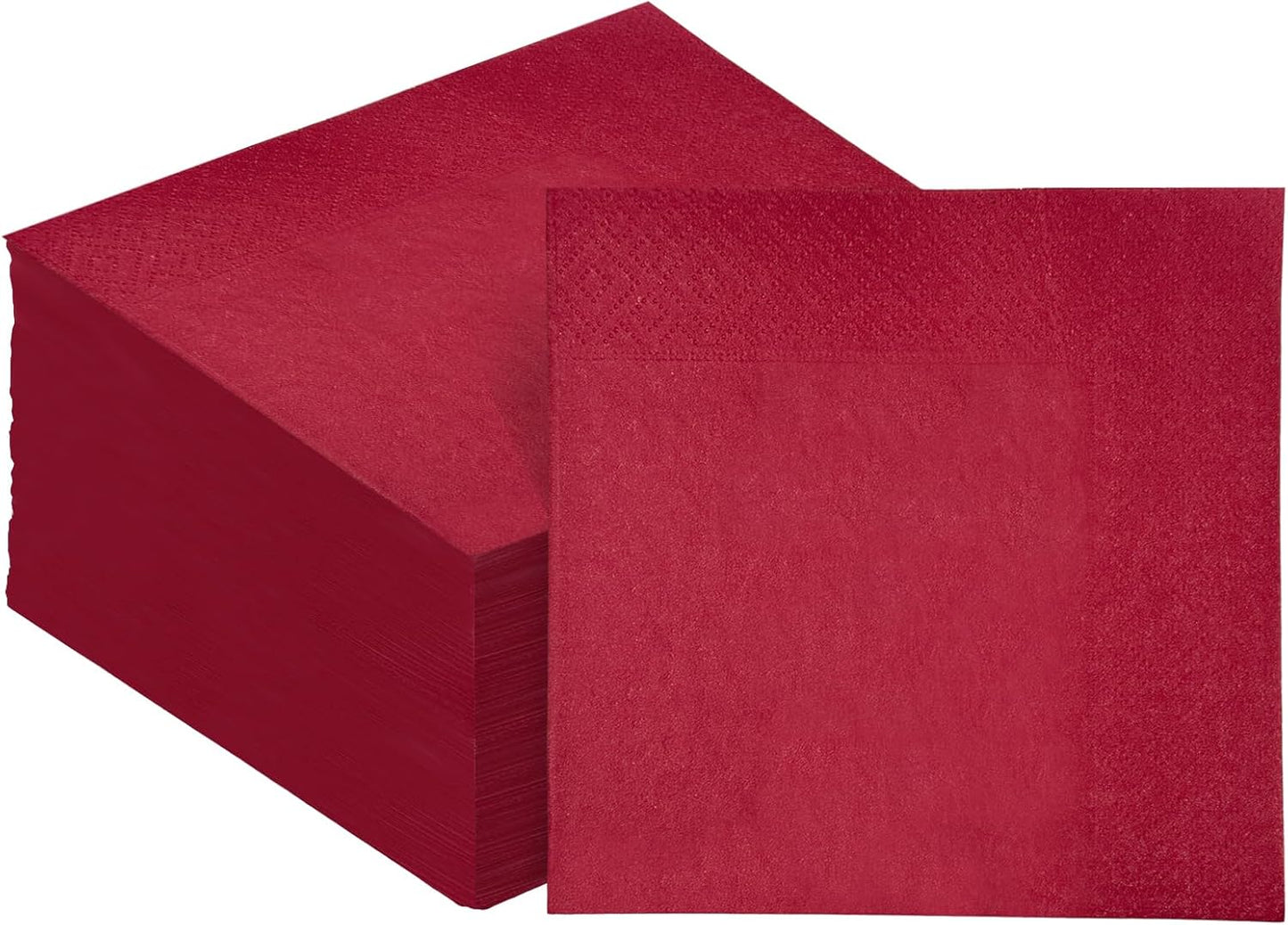 Rose Red Cocktail Napkins 5 * 5inch disposable Beverage Napkin paper for Cocktail, Wedding, Dinner，Birthday Party Dessert Wine Paper Napkins（ 120 Count）