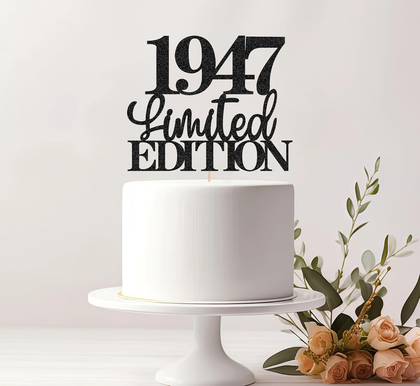 Limited EDITION 1947 Cake Topper - Black Glitter Happy 78th Birthday Party Cake Decoration Supplies, Cheer to 78 Years Cake Bunting Decor for 78th Birthday Party Photo Booth Props