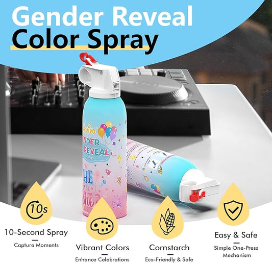 Previvo Reveal Fire Extinguisher Set -Gender Reveal Color Smoke Powder Spray - 100% Biodegradable Party Supplies- For Memorable Baby Gender Reveal Decorations & Ideas(Blue)