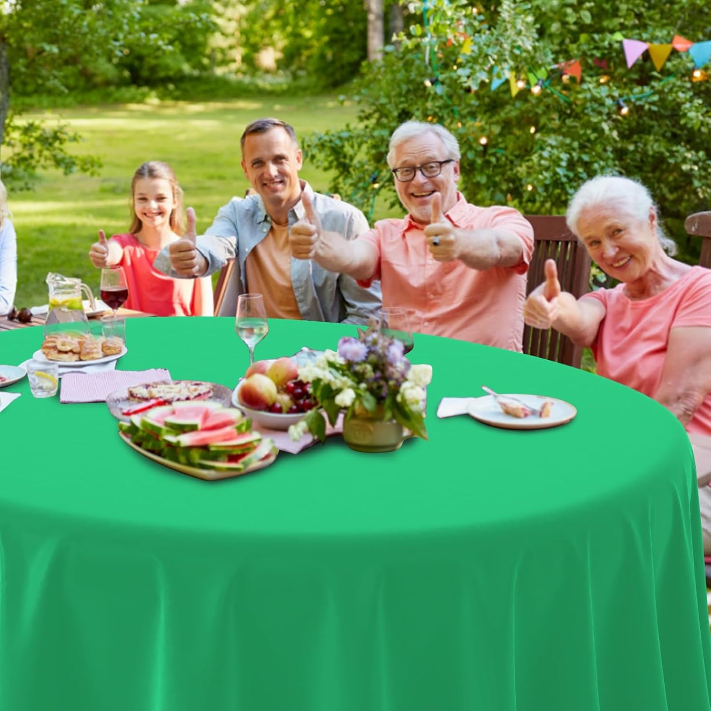 12 Pack Hawaiian Plastic Tablecloth for Round Tables, Pink Green Yellow Tropical Disposable Table Cover, Luau Round Table Cloth for Summer Flamingo Birthday Picnic Party Supplies Decorations