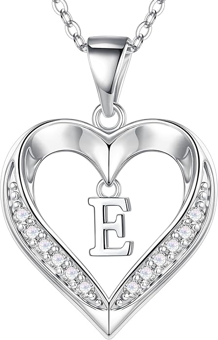 TURANDOSS Valentines Day Gifts for Kids Teen Girls - Heart Initial Necklaces, Dainty 14K Gold Plated CZ Heart Letter A-Z Pendant Necklace Trendy Jewelry Valentines Day Gifts for Wife Girlfriend