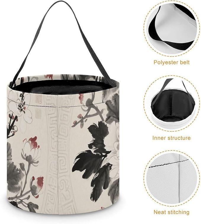 Halloween Candy Bucket - Floral Mandala Trick Or Treat Candy Bag, Gift Bag for Party Favor Supplies