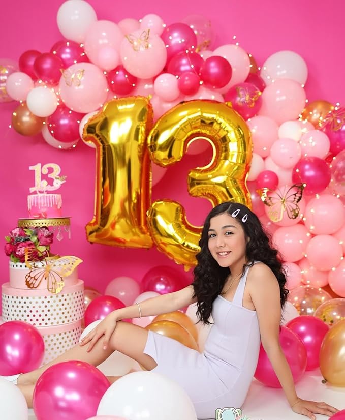 Numbers Balloon 3, 40 Inch Gold Balloon for Three Year Old Birthday Decor, 3 13 30 31 Birthday Party Decorations for Wedding Graduation Engagement