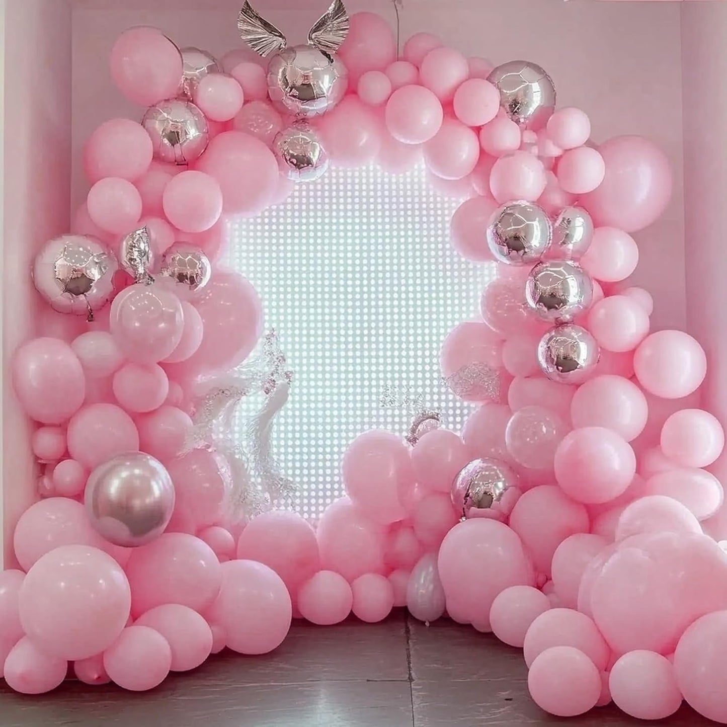 Pink Latex Balloons, 150pcs 5 inches Round Helium Light Pink Balloons for Birthday Baby Shower Wedding Valentine's Day Gender Reveal Birthday Party Decorations