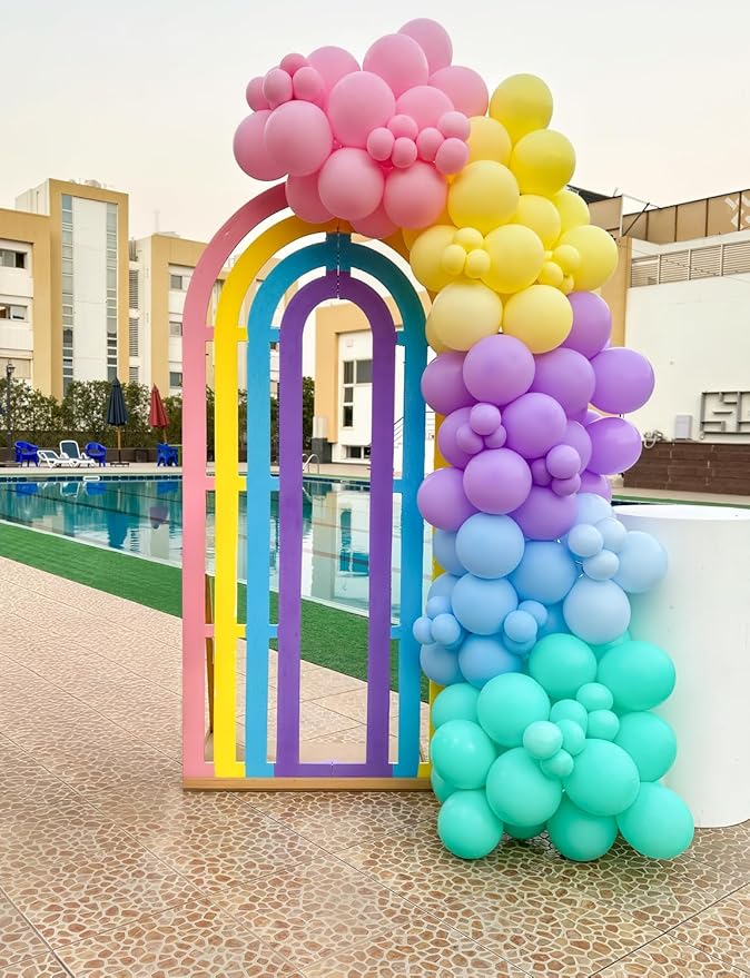 Pastel Rainbow Balloons Arch Garland Kit, Macaron Easter Balloon Arch Kit,18/12/5 In Pastel Spring Balloon Arch for Spring Easter Party Unicorn Birthday Party, Baby Shower Supplies