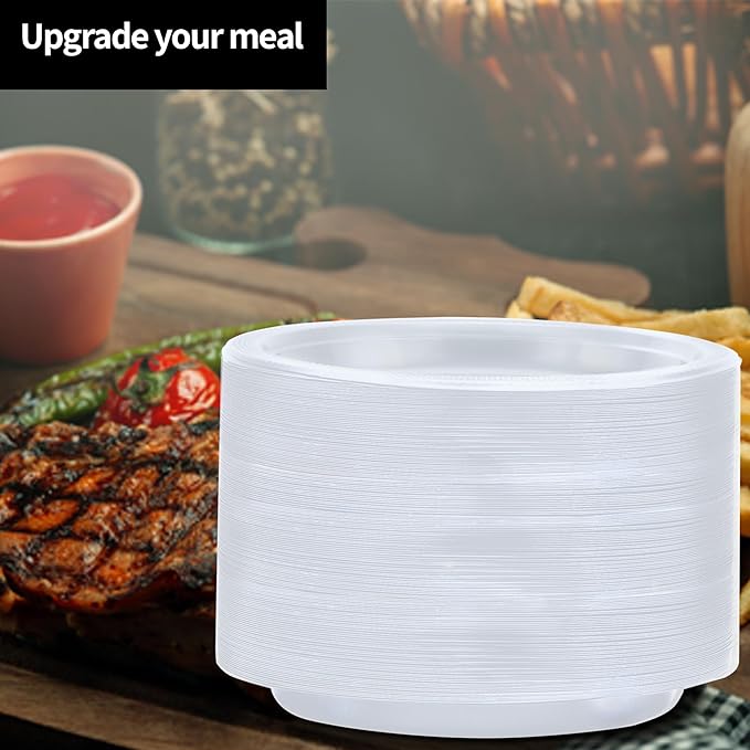 Hanna K. Signature Clear Plastic Plates 7 Inch - 600 count - Plastic Solid Round Party Plates For Weddings, BBQs, Birthday Plates - Disposable Clear Plates - Plastic Dessert Plates