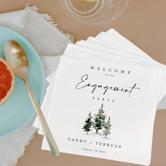 Luxury Custom Pack 15pcs Engagement Napkins, Engagement Napkins for Party, We're Engagement Napkins, Engagement Beverage Cocktail Luncheon Dinner Napkins 3