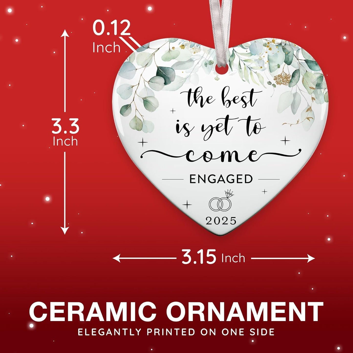 Engagement Gifts for Couples - Engagement Gifts for Women, Her, Fiance, Friends - Engaged Ornament 2025 - Unique Bride to Be Gift, First Christmas Engaged Ornament for 2025 Celebration