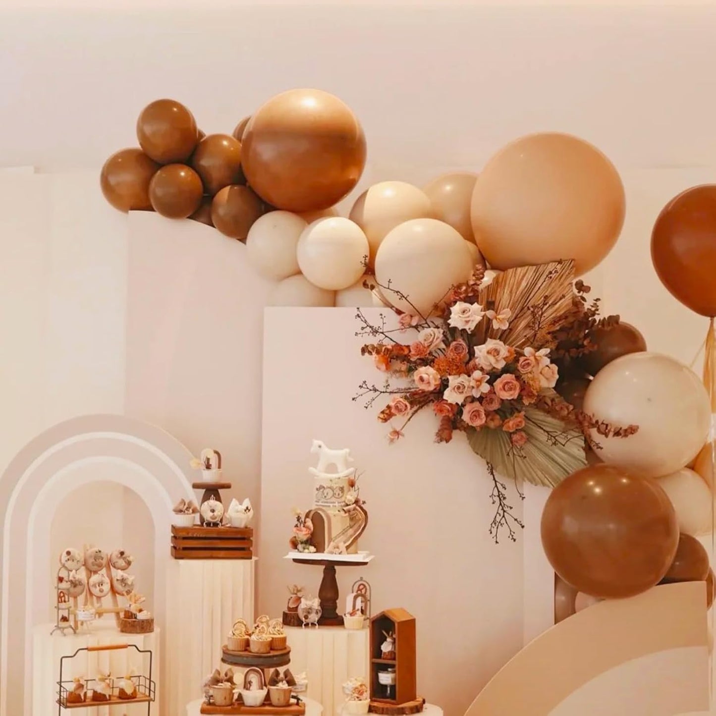 105pcs Coffee Balloons 12inch Party Latex Balloons for Boys Girls Birthday Baby Shower Gender Reveal Wedding Sunflower Party Decorations