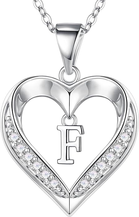 TURANDOSS Valentines Day Gifts for Kids Teen Girls - Heart Initial Necklaces, Dainty 14K Gold Plated CZ Heart Letter A-Z Pendant Necklace Trendy Jewelry Valentines Day Gifts for Wife Girlfriend