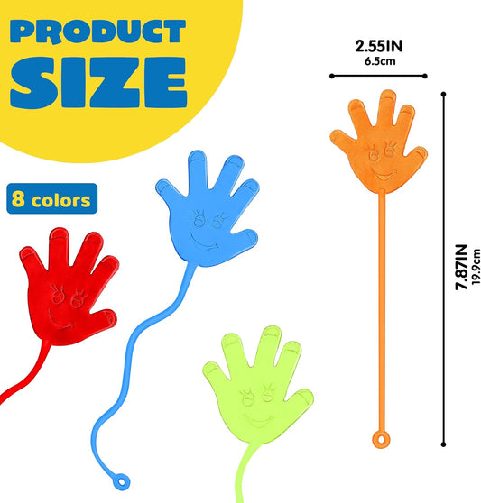 JOYIN Large 24Pcs Sticky Hands Party Favors, Party Table Favors Set for Kids, Holiday Traditions, Classroom Treasure Box Carnival Prizes Bulk Pinata Stuff Glitter Toys, Halloween goodie bags