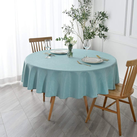 maxmill Jacquard Round Table Cloth Swirl Design Waterproof Antiwrinkle Spillproof Heavy Weight Soft Tablecloth for Circular Table Cover and Kitchen Dinning Tabletop Round 70 Inch Turquoise