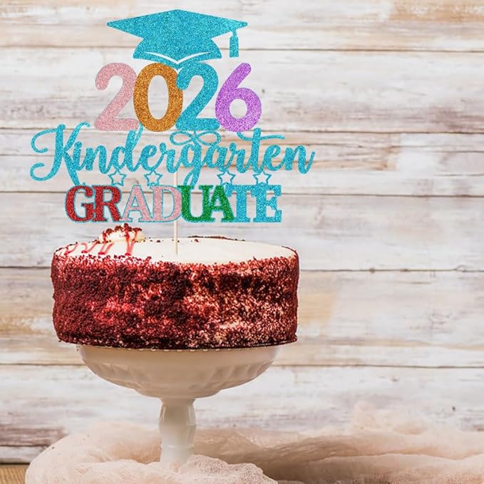 Kindergarten Grad Cake Topper,2026 Graduation Cake Topper,Peace Out Kindergarten Next Stop 1st Grade cake Decorations,2026Kindergarten Graduation Party Decorations Supplies