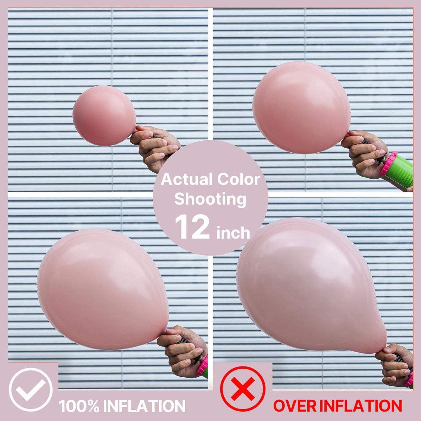 PartyWoo Dusty Pink Balloons 101 pcs 12 Inch Blush Boho Pink Latex Helium Balloons for Graduation Baby Shower Gender Reveal Graduation Wedding Anniversaries Birthday Party Decorations Pink-F54