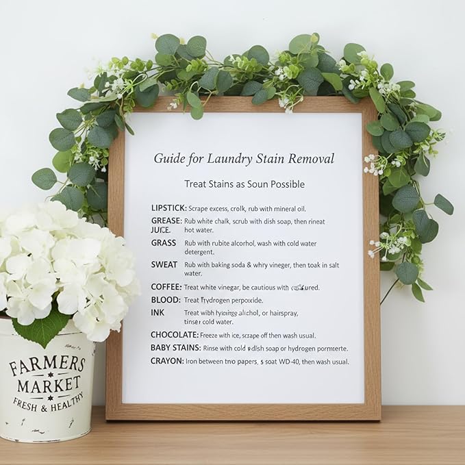 8 Pcs 5.9Ft Eucalyptus Garland, Artificial Eucalyptus Leaves with Flowers Faux Table Greenery Garland Fake Wreath Vines Decoration for Centerpiece, Wedding, Arch, Wall, Stair, Party