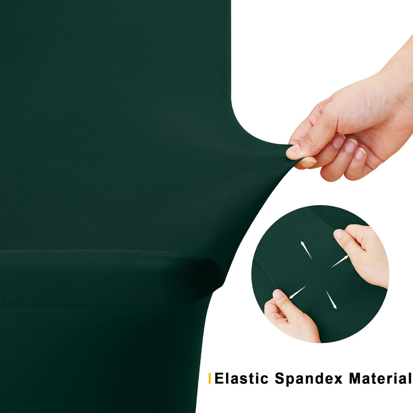 Smiry 2 Pack Spandex Table Cloth 4FT, Elastic Fitted Stretch Tablecloths, Washable and Wrinkle Free Rectangular Patio Table Cover for Outdoor, Wedding, Banquet (Hunter Green, 48Lx30Wx30H Inch)