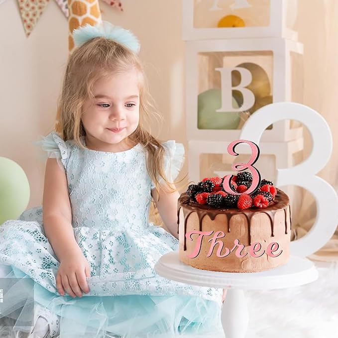 64 Pcs Acrylic Number Alphabet Cake Topper DIY Personalized Name Cupcake Toppers with A-Z Letter 0-9 Number Happy Birthday Set Suitable for Wedding, Birthday, Party Decoration (Rose Gold)