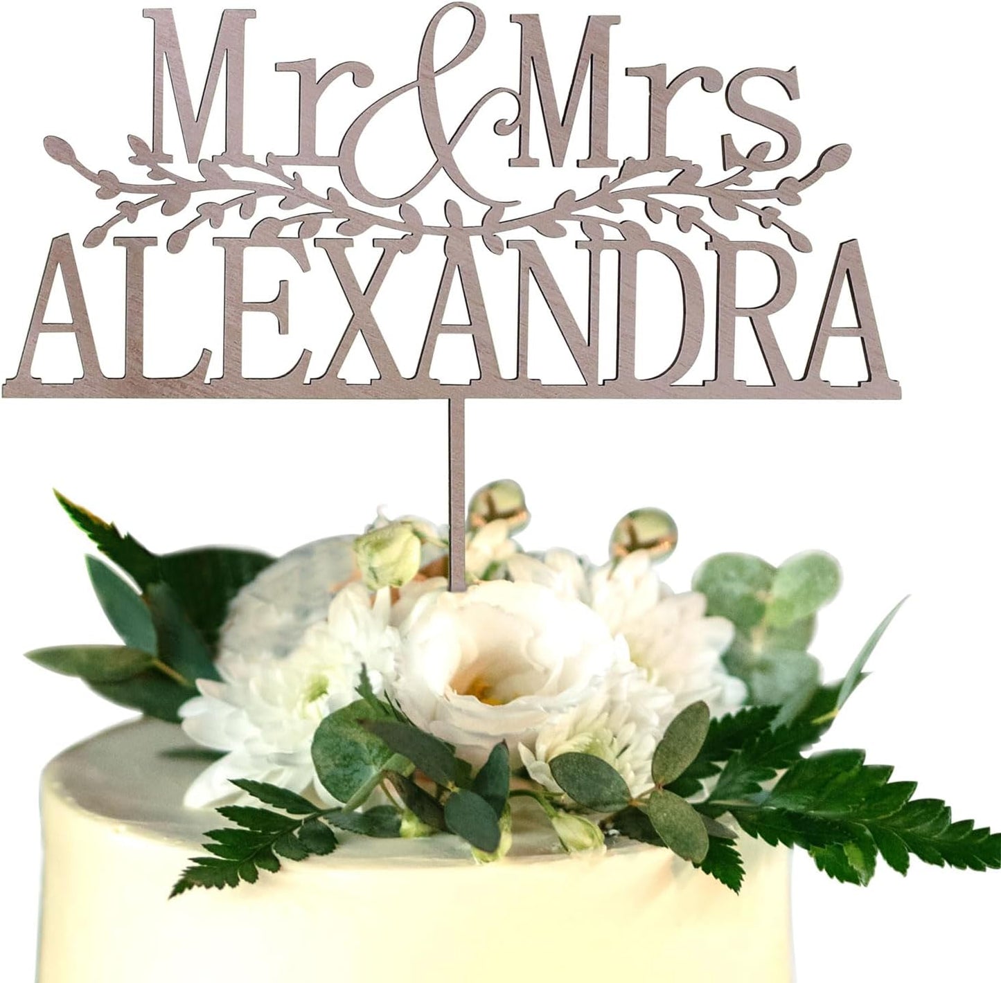 Wedding Cake Toppers in Mr and Mrs Cake Topper Personalized,16 Colors Cake Decoration,Custom Cake Topper Wedding Bride and Groom