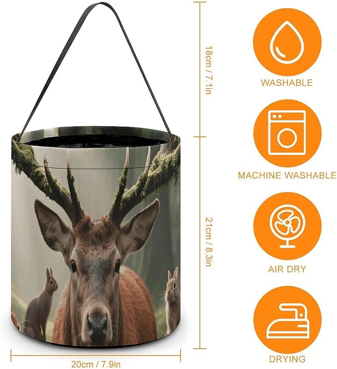 Halloween Candy Bucket - Forest Wildlife Trick Or Treat Candy Bag, Gift Bag for Party Favor Supplies