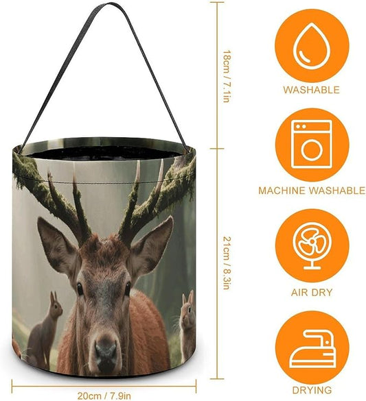 Halloween Candy Bucket - Forest Wildlife Trick Or Treat Candy Bag, Gift Bag for Party Favor Supplies
