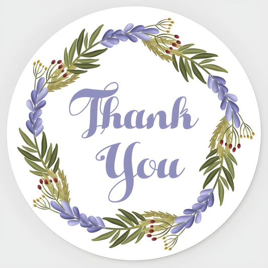 Custom Stickers for Weddings, Birthdays & Businesses - Personalized Labels with Your Logo - Waterproof, Fade and Heat Resistant - Pack of 100-1000 (Wreath O, 3 Inch)