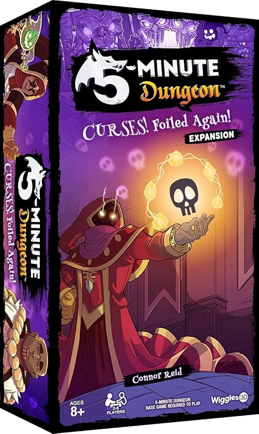 5-Minute Dungeon: Curses! Foiled Again! Expansion | Real-Time Cooperative Board Game Add-On | New Heroes, Curses, Artifacts | 1-6 Players, Ages 8+ | Wiggles 3D
