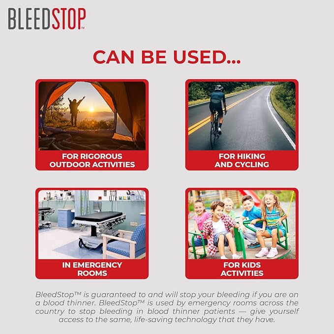 BleedStop First Aid Bleeding Control Powder – Rapid Blood Clotting for Serious Wounds & Nosebleeds, 150 g – Safe for Blood Thinner Patients