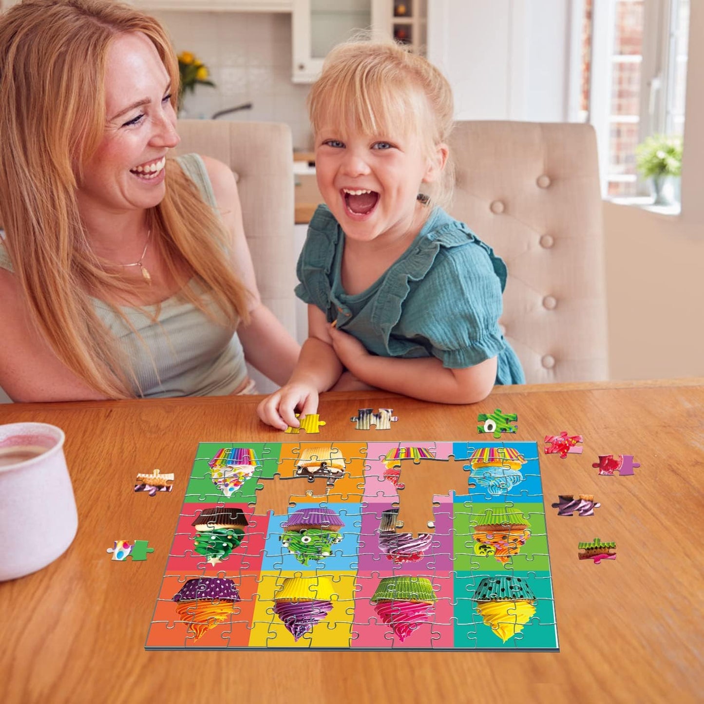 100 Piece Donuts Jigsaw Puzzle for Kids Teens Age 4-8 Gift Family Time (Cupcakes)