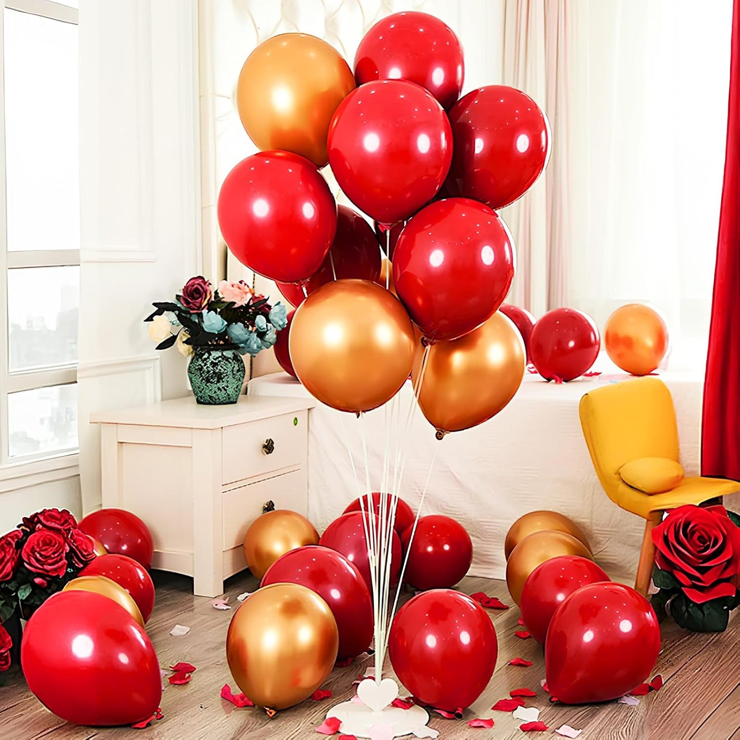 Red Latex Balloons, 150pcs 5 inches Red Round Helium Balloons for Wedding Anniversary Birthday Valentine's 4th of July Independence Memorial Day Patriotic Party Decorations