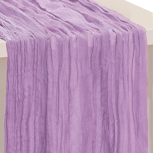 1 Pack Lilac Cheesecloth Table Runner 35x120 Inch 10Ft Rustic Gauze Cheese Cloth Table Runner Sheer Cheesecloth Table Runners for Wedding Party Bridal Shower Decoration